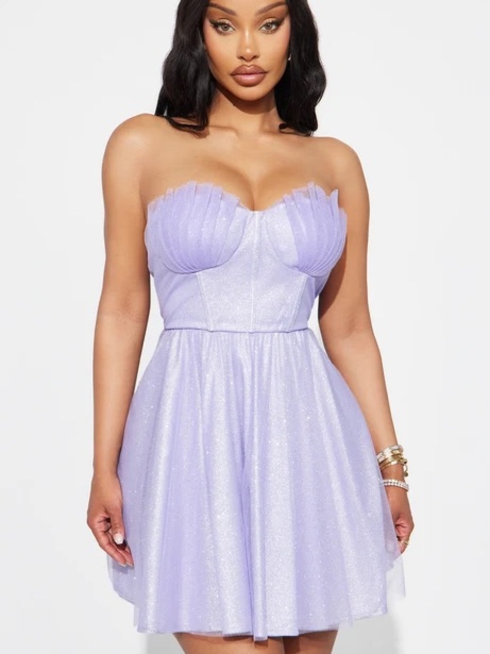 Starry Night Strapless Glitter Tulle Dress NEW 🏷️